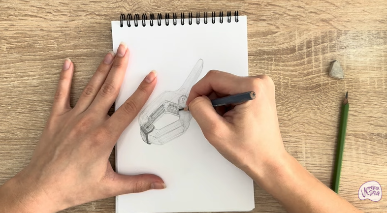 Рисуем Пластиковый зажим