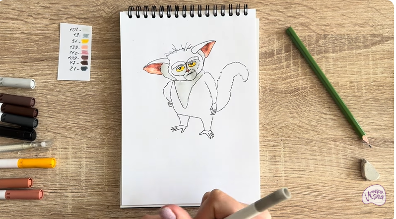 Рисуем Морис из "Мадагаскар"