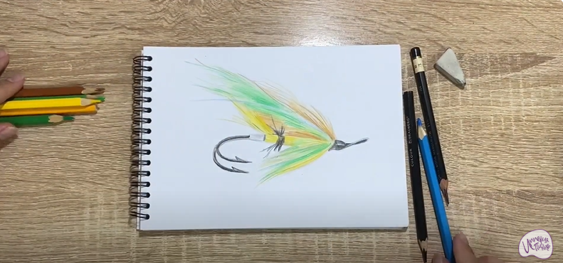 Рисуем Мушка для рыбалки