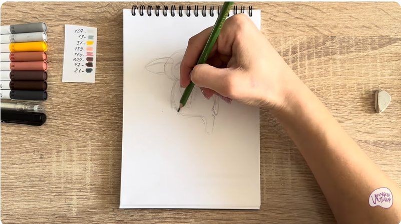 Рисуем Морис из "Мадагаскар"