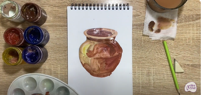 Рисуем Глиняный горшок