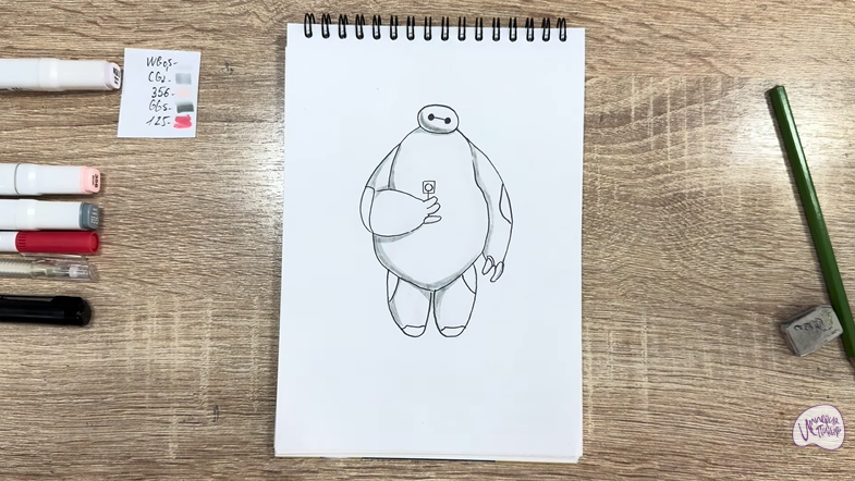 Рисуем Бэймакс из «Город героев»