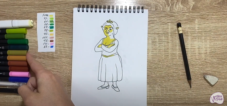 Рисуем Принцесса Фиона из "Шрека"