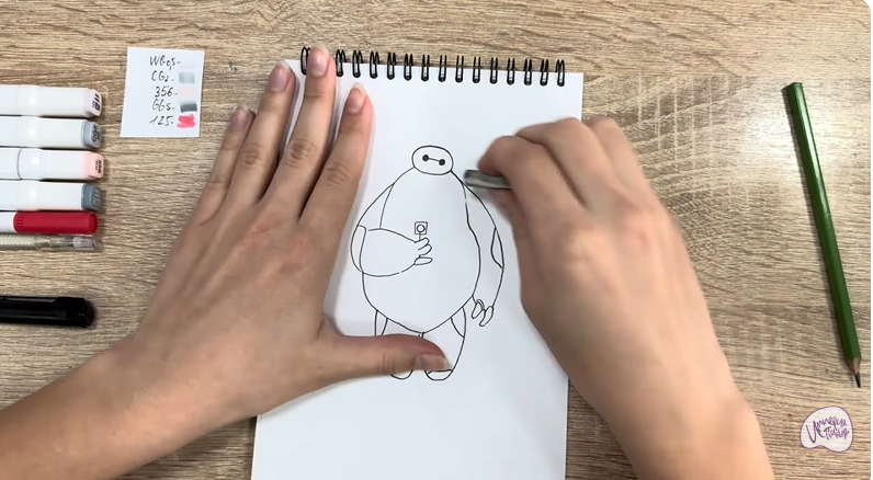 Рисуем Бэймакс из «Город героев»