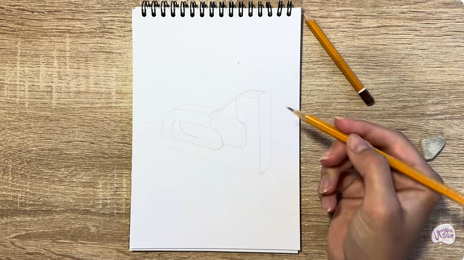 Рисуем Строительный степлер