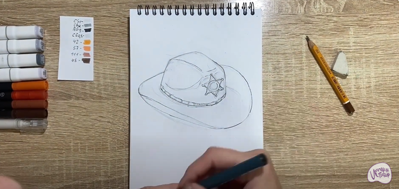 Рисуем Шляпа шерифа