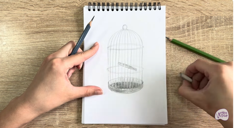 Рисуем Клетка для птиц