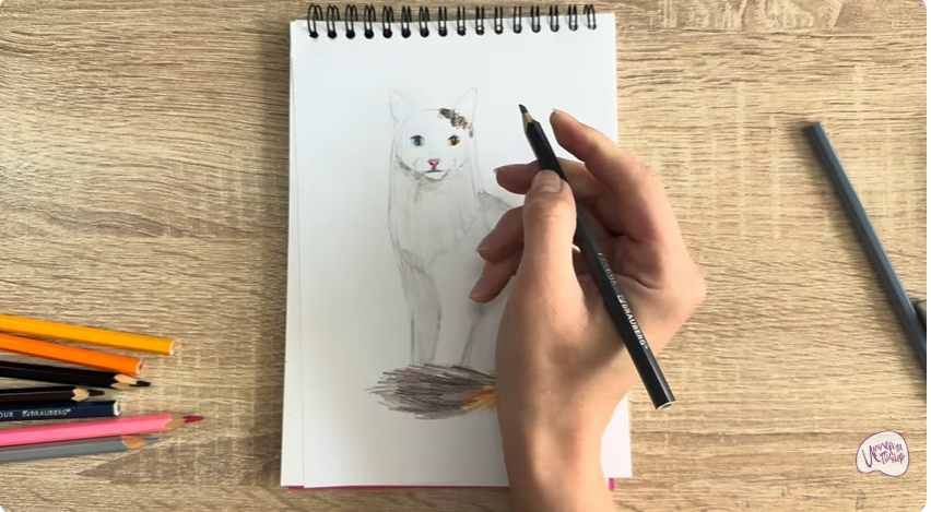 Рисуем Кот породы "Турецкий ван"