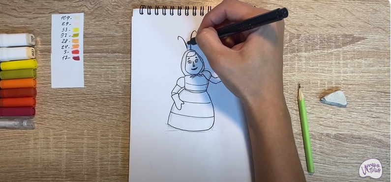 Рисуем Баба Капа из "Лунтика"