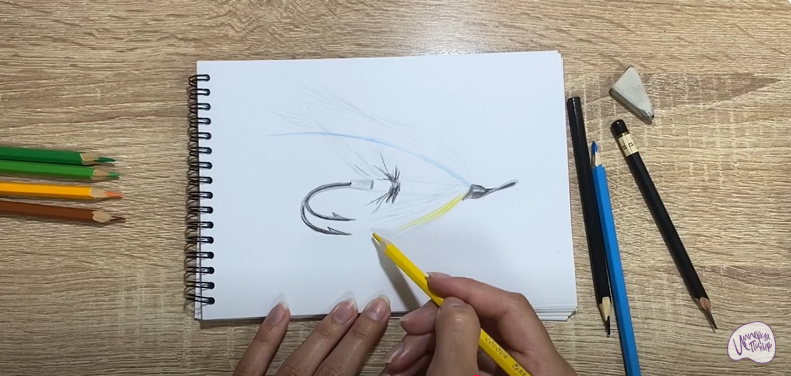 Рисуем Мушка для рыбалки