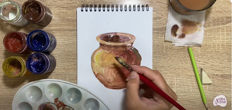 Рисуем Глиняный горшок