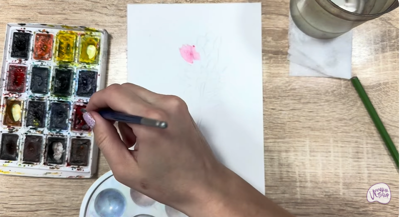 Рисуем Мирикария лисохвостая