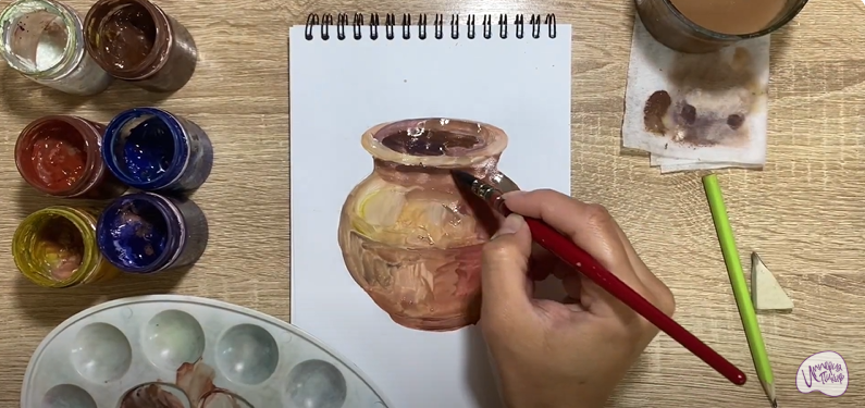 Рисуем Глиняный горшок
