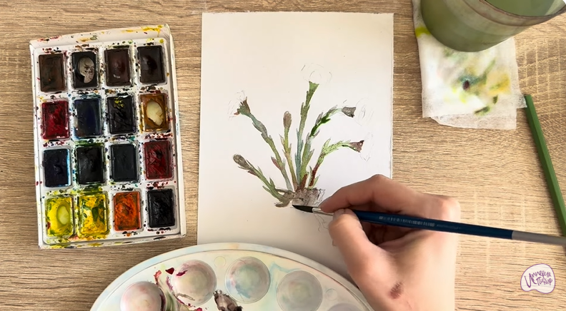 Рисуем Мать-и-мачеха