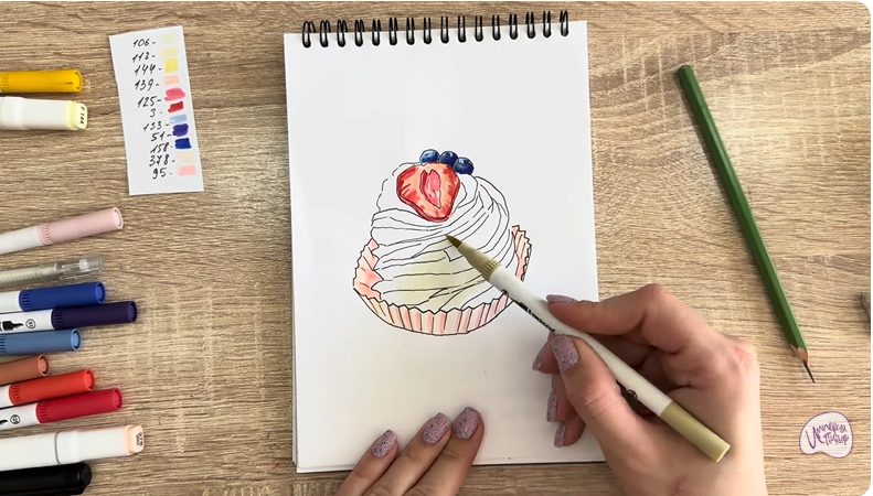 Рисуем Пирожное "Павлова"