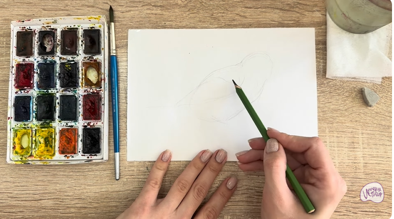 Рисуем Обыкновенная лазоревка