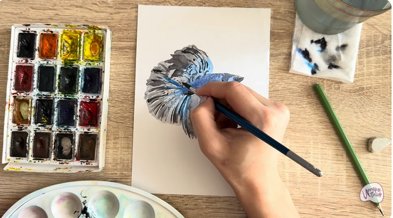 Рисуем Рыба петушок