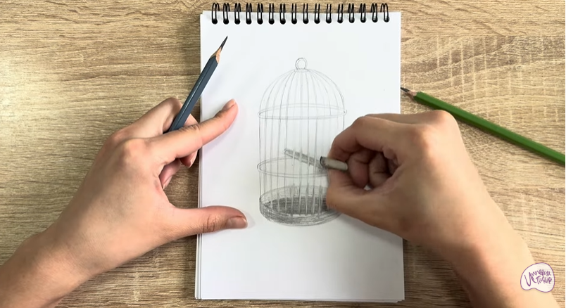 Рисуем Клетка для птиц