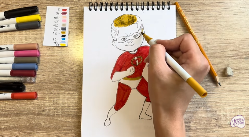 Рисуем Шастик Парр из "Суперсемейка"