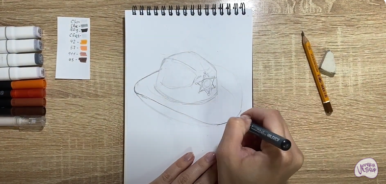Рисуем Шляпа шерифа