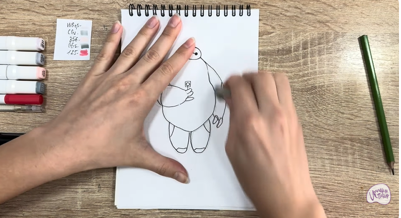 Рисуем Бэймакс из «Город героев»