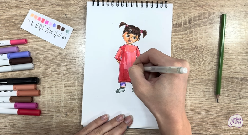 Рисуем Бу из «Корпорации монстров»