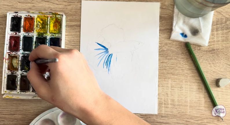 Рисуем Рыба петушок