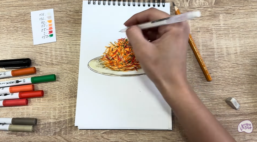 Рисуем Морковь по-корейски