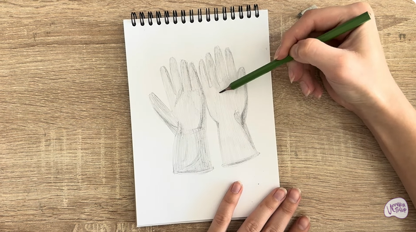 Рисуем Резиновые перчатки