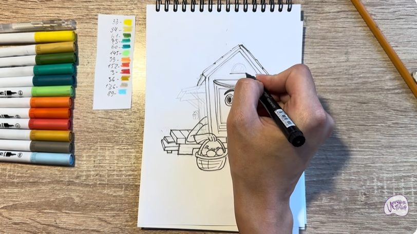 Рисуем Вася из мультфильма  "Домики"