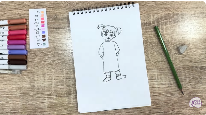 Рисуем Бу из «Корпорации монстров»