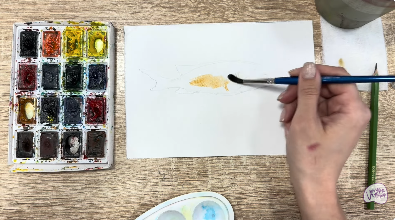 Рисуем Чернокрапчатый ворчун