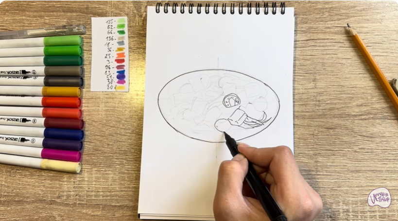 Рисуем Салат " Греческий"