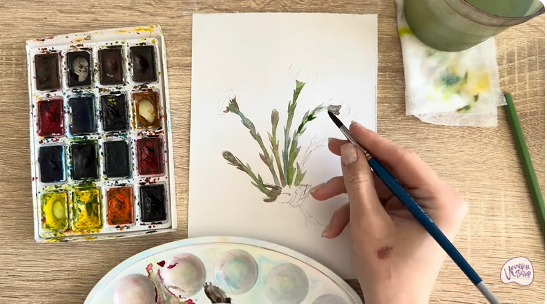 Рисуем Мать-и-мачеха