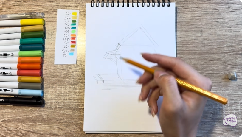 Рисуем Вася из мультфильма  "Домики"