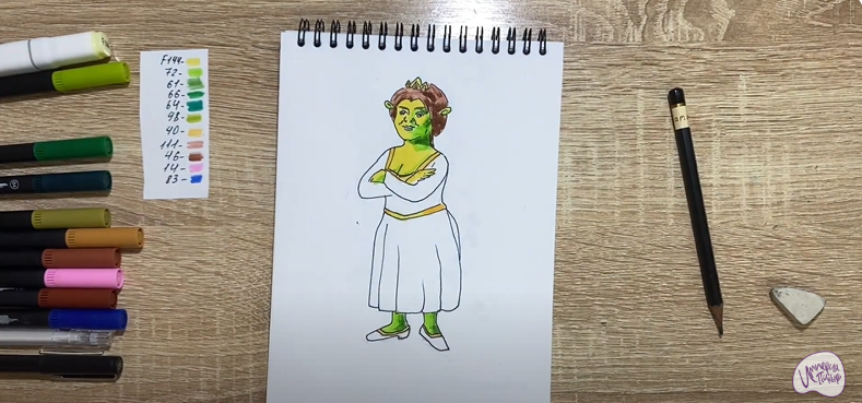 Рисуем Принцесса Фиона из "Шрека"
