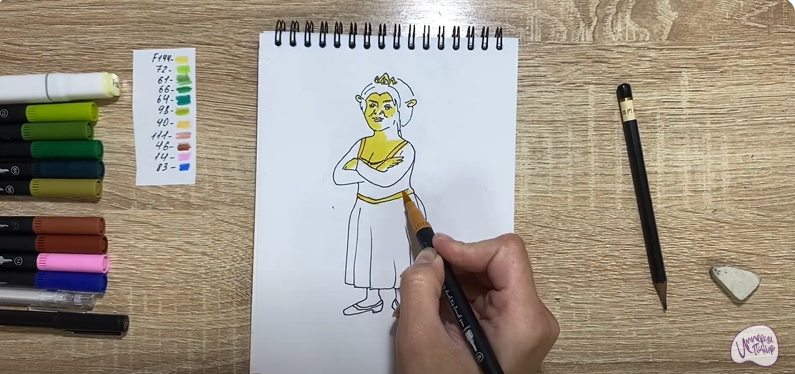 Рисуем Принцесса Фиона из "Шрека"