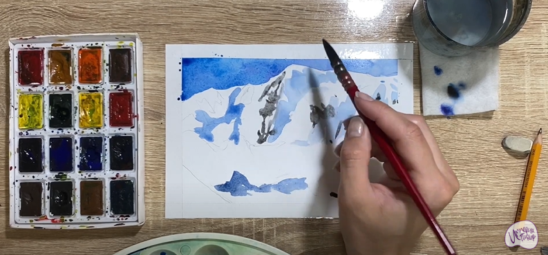 Рисуем Сход лавины