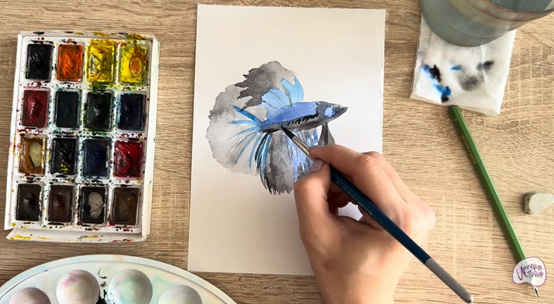 Рисуем Рыба петушок