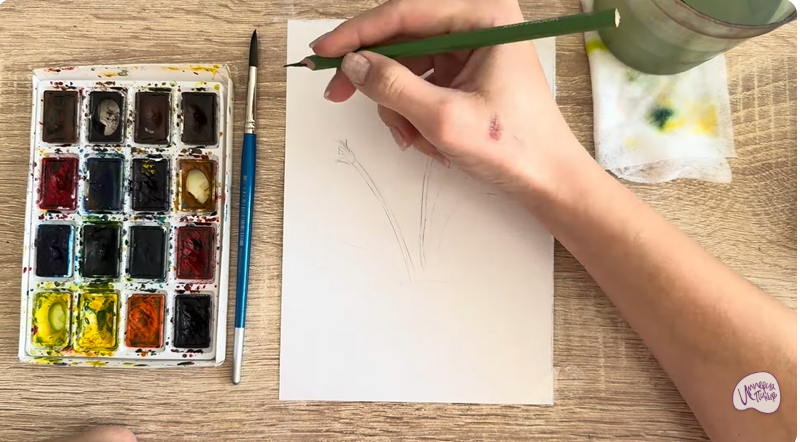 Рисуем Мать-и-мачеха