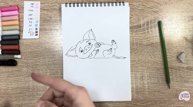 Рисуем Пуа из "Моана"