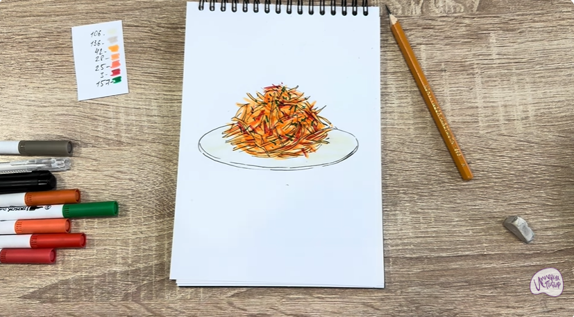 Рисуем Морковь по-корейски