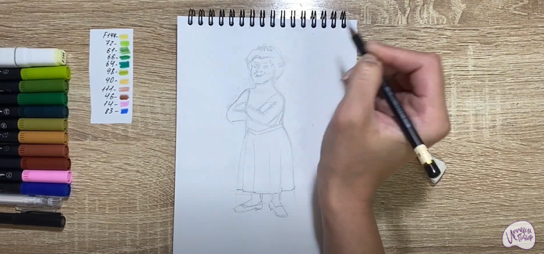 Рисуем Принцесса Фиона из "Шрека"