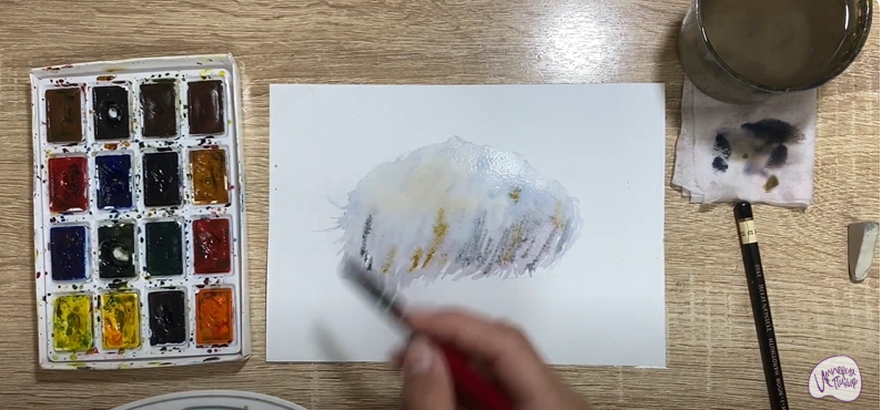 Рисуем Ежовик гребенчатый
