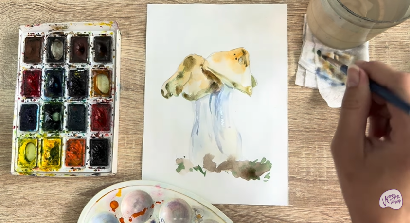 Рисуем Энтолома садовая