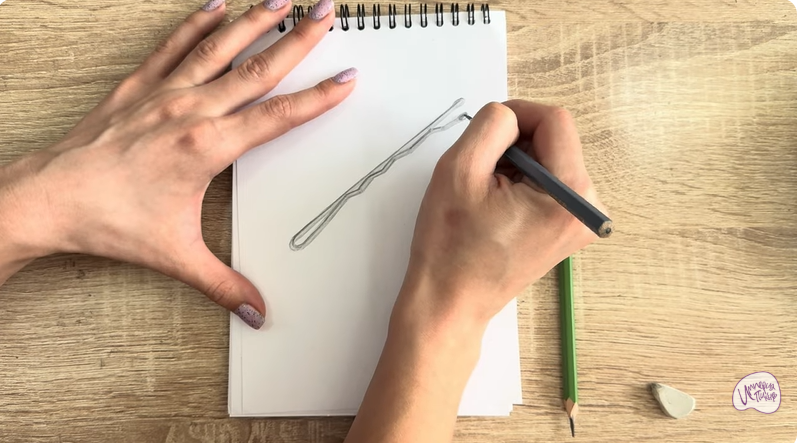 Рисуем Невидимка для волос