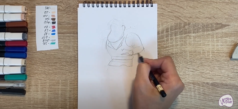 Рисуем Косолапый из мультфильма "Маракуда"