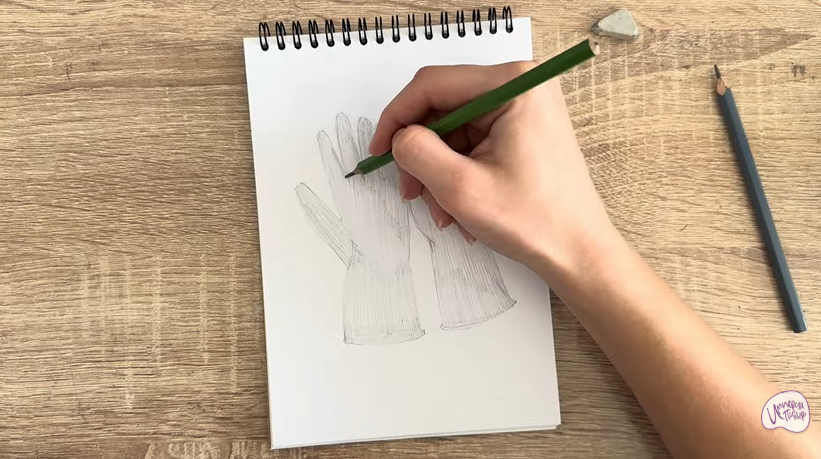 Рисуем Резиновые перчатки