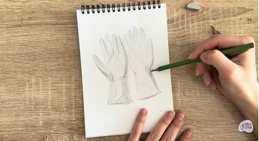 Рисуем Резиновые перчатки