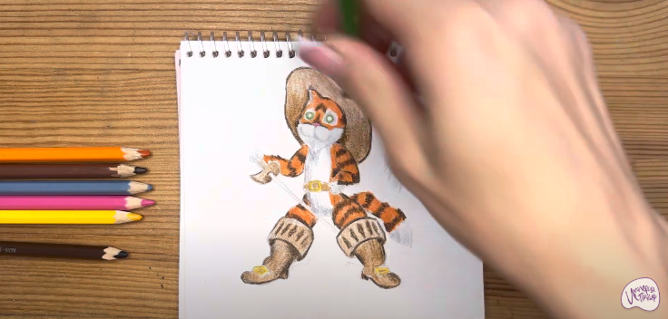Рисуем Кот в сапогах